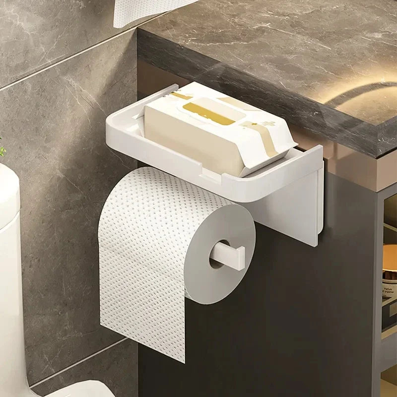 Toilet Paper Holder Plastic Storage Rack Kitchen Towel Placement Of Seasoning Bottles Bathroom Wall Roll Of Paper Phone Storage Oasis Select
