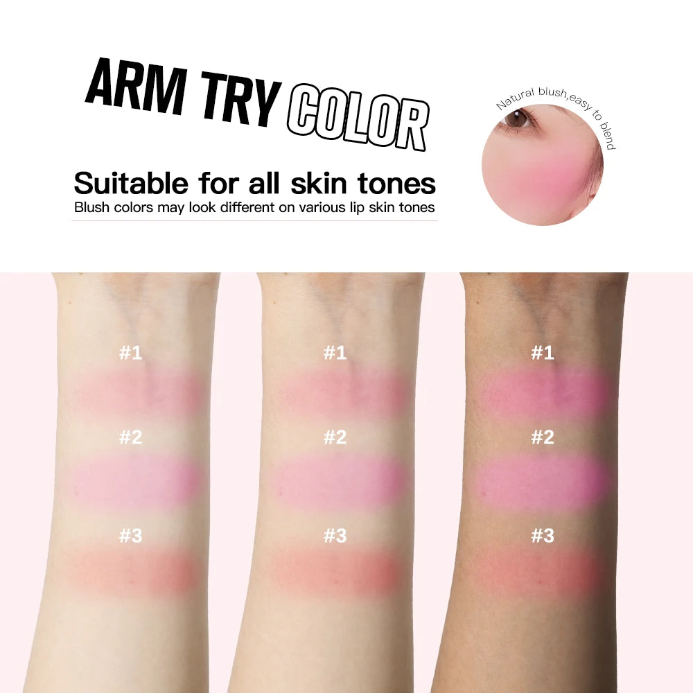 Makeup Powder Blush Waterproof And Sweat-proof High Pigment Long Lasting Pink Cream Blush Cosmetics Palette Powder Korean Makeup Oasis Select