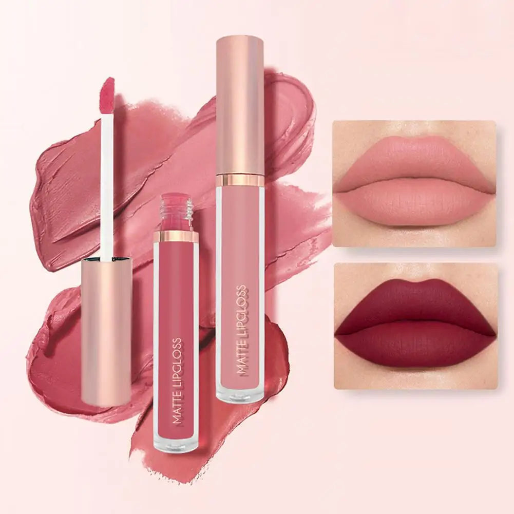 3-Piece Nude Velvet Matte Liquid Lipstick Set – Long-Lasting Liquid Lipstick Set Oasis Select