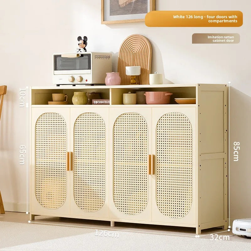 Tea Cabinet, Living Room Against the Wall Cabinet, Locker Storage, Low Cabinet, Kitchen Shelf, Household Dining Cabinet Oasis Select Milk White 126cm-GC