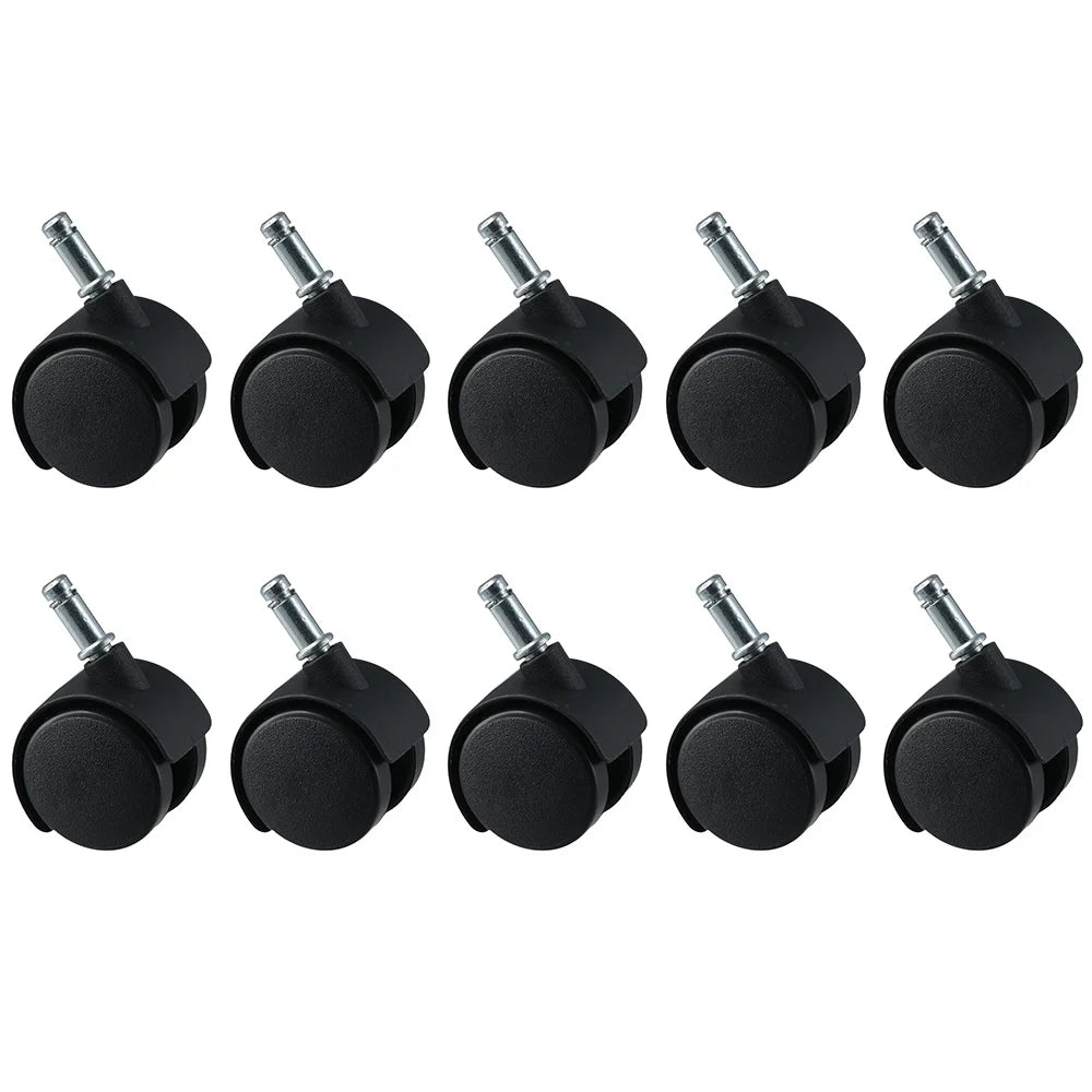 Durable Nylon Insert Rod 360 Degree Universal Caster PP Silver 1.5 Inch Swivel Casters Iron Black Furniture Pulley Worker Oasis Select 10pcs
