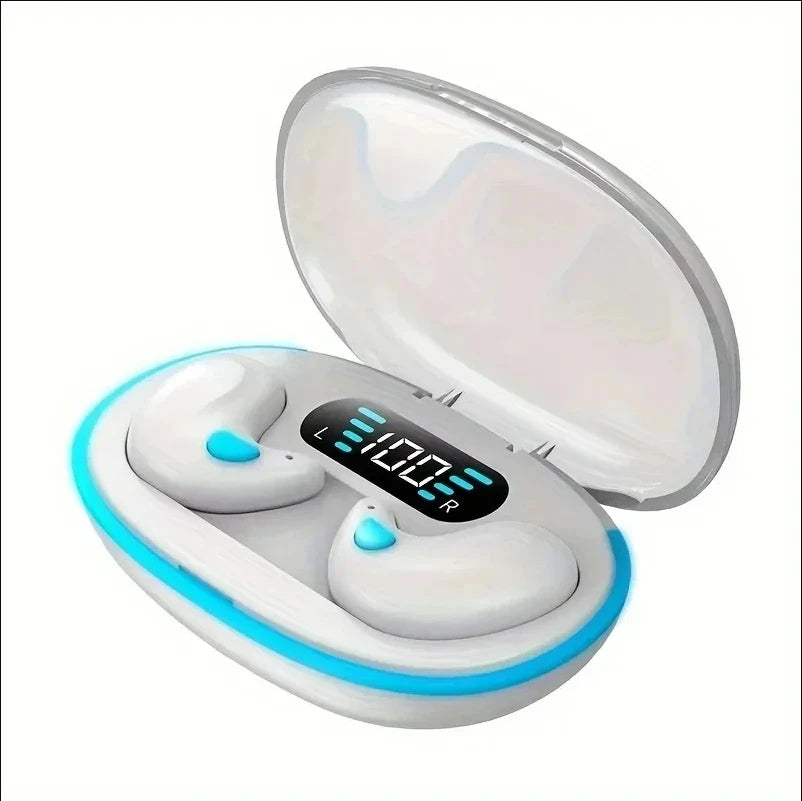 X55 Sleeping Earbuds Wireless Mini Headphones For Work TWS Bluetooth Earphone Stereo Hidden Headsets with Mic HD Call Sport Oasis Select White