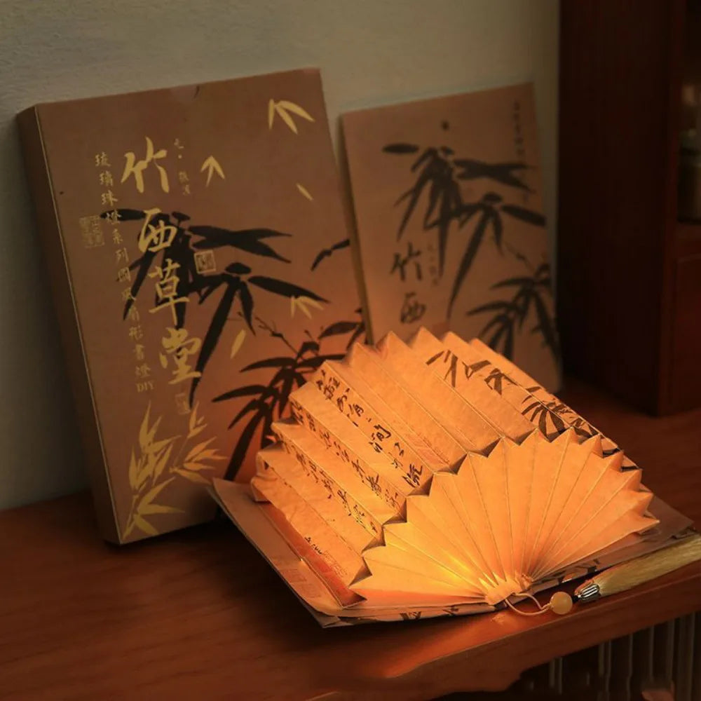 3D DIY Book Lamp – Fan-Shaped Folding Night Light Kit