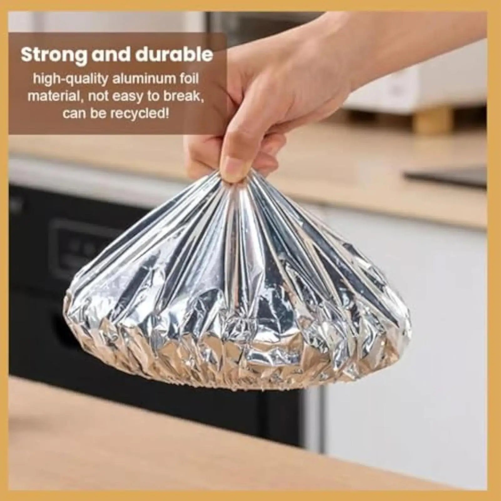30-Pack Reusable Elastic Aluminum Foil Food Covers for Bowls Reusable Food Covers Oasis Select
