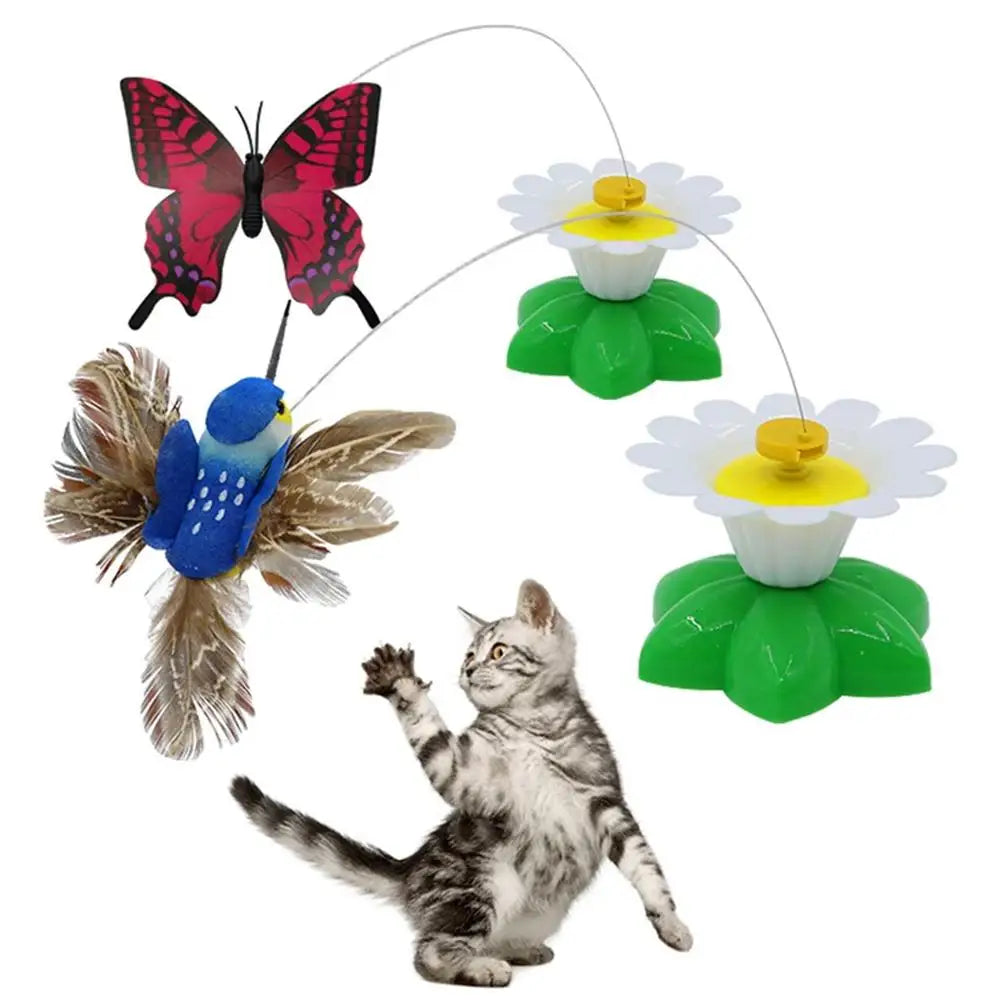 Electric Rotating Butterfly Bird Cat Toy – 360° Auto Spin Interactive Cat Toy Oasis Select