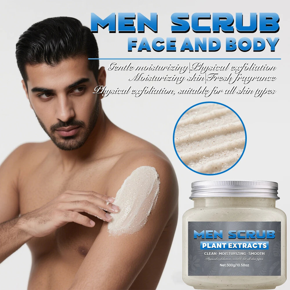 SUYARUN Men's Body Scrub Exfoliator - Deep Cleansing Exfoliation, Oil Control, Dead Skin Removal with Natural Charcoal. Oasis Select