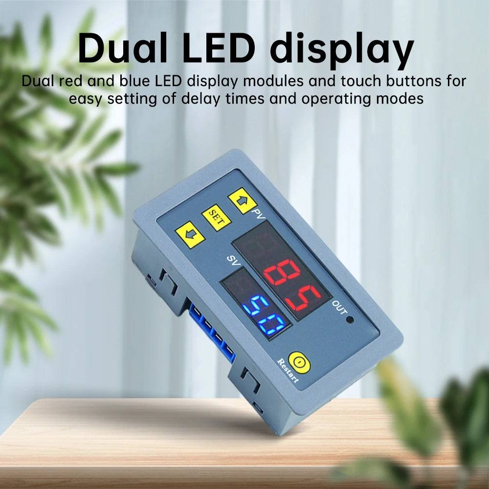 AC 110V 220V DC 12V DC24V Time Delay Relay LED Display Cycle Timer Switch Adjustable Timing Delay Relay Time Power Suppy T3230 Oasis Select