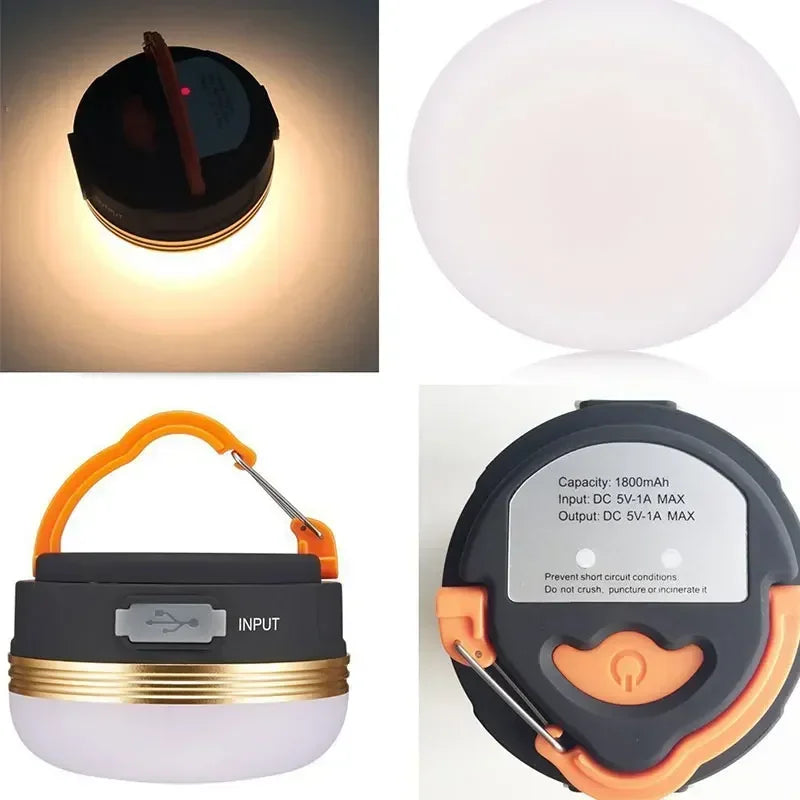 10W LED Camping Lantern | USB Rechargeable 1800mAh Tent Light