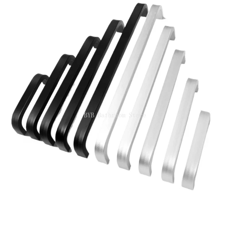 Black/Gold Solid Aluminum Alloy Kitchen Cabinet Handles Drawer Cupboard Wardrobe Door Straight Handle Furniture Hardware Oasis Select