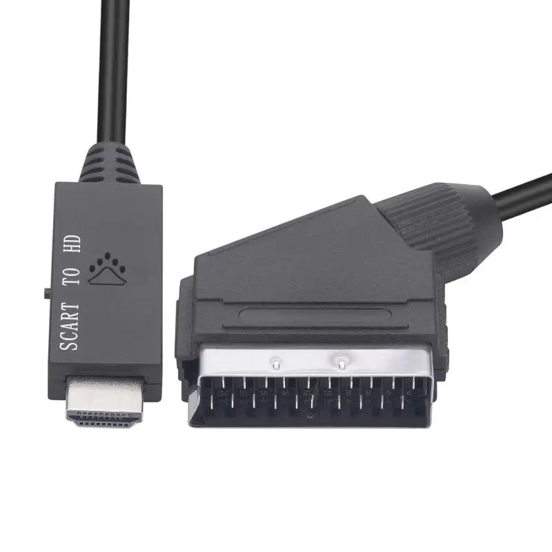 1Set -Compatible Input To Scart Output Plug And Play For VHS VCR DVD HD -Compatible To Scart Audio Video Converter Cable Oasis Select