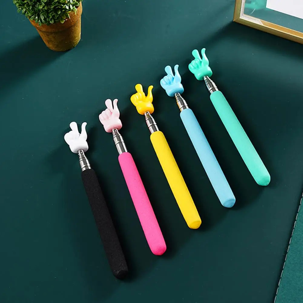 Retractable Teacher Pointer Finger Design StainlessSteel Telescopic School Teaching Pointer Stick Teacher Supplies for Classroom Oasis Select