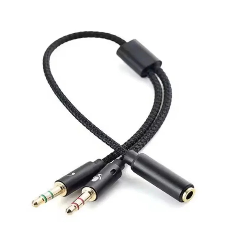 Headphone Y Splitter 3.5mm 1 Female To 2 Male 3.5mm Mic Audio Headphone Y Splitter Cable Headset To PC Adapter AUX Cable Oasis Select