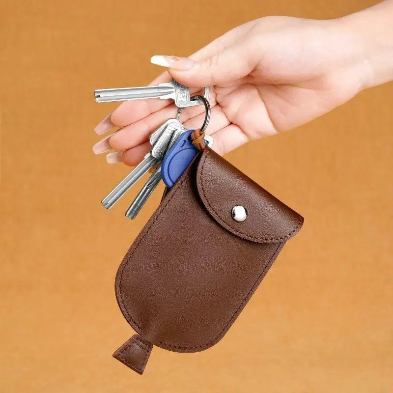 Retro Pull Out Key Holder PU Leather Key Case Portable Keychain Pouch Multi-Functional Mini Coin Purse For Men Women Daily Use Oasis Select