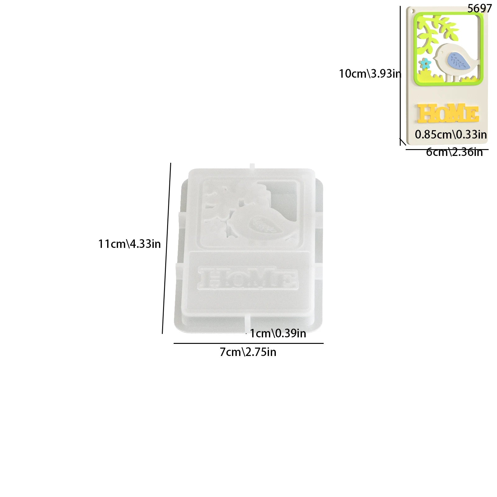 Plaster Craft Mold White Flower Hanging Silicone Mold Birdhouse Pendant Mold Lightweight For Home Decoration Easter Celebrations Oasis Select A