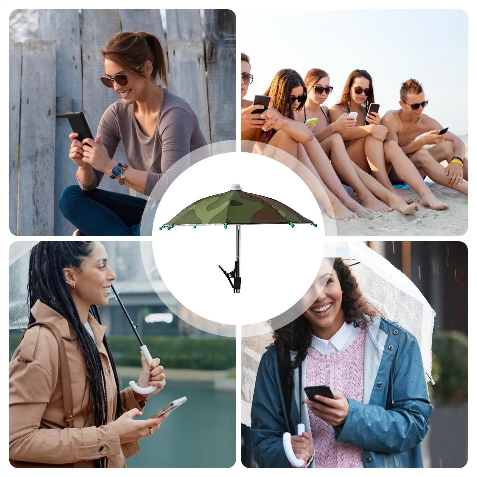 Mobile Phone Holder Sunscreen Umbrella Clip Anti-reflective Phone Sunshade Anti-Glare Sunshade Protect Your Phone For Travel Oasis Select