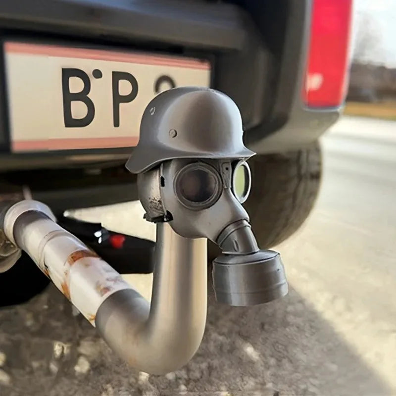 Trailer Hitch Cover With Steel Helmet And Gas Mask 3D Printed Trailer Hitch Ball Cover Prevent Receiver Tube From Rusting Oasis Select
