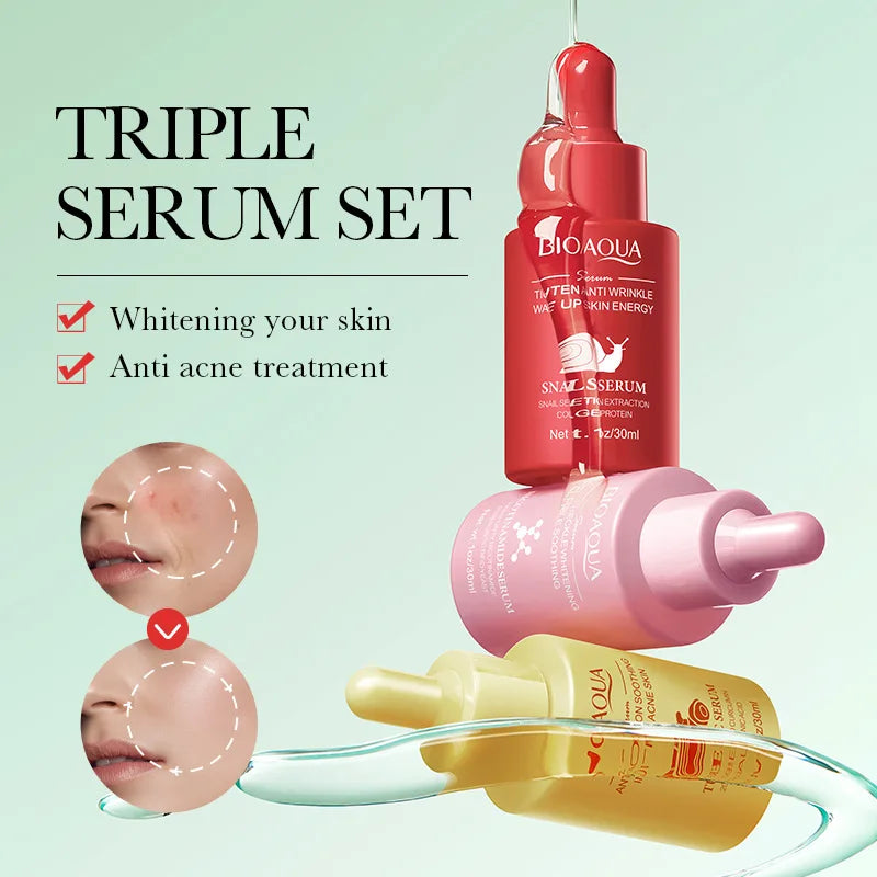 3-Piece Vitamin C, Retinol & Hyaluronic Acid Serum Set