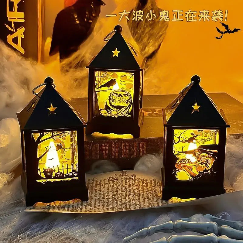 Creative Halloween Portable Pumpkin Wind Lantern Atmosphere Ornaments Holiday Decorations Photo Props Halloween Gifts Oasis Select