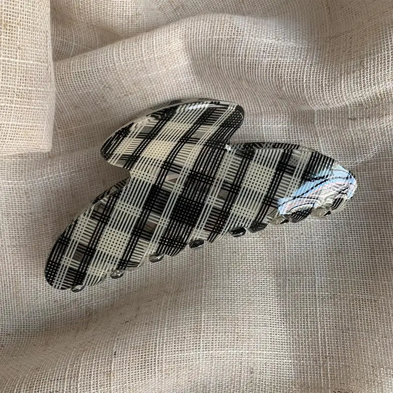 Classic Plaid Hair Claw Clip Non-Slip Strong Hold Hair Grip For Women Girls Daily Party Hairstyle Accessories Oasis Select A1