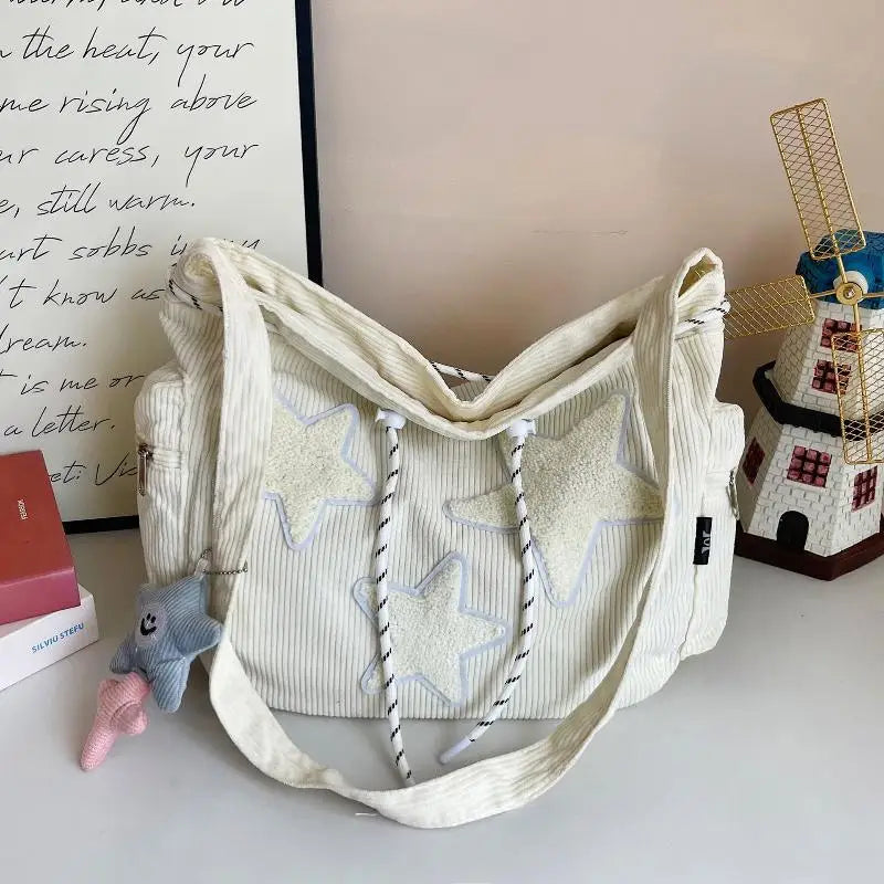 JETTING Corduroy Tote Bag – Large Crossbody Shoulder Bag