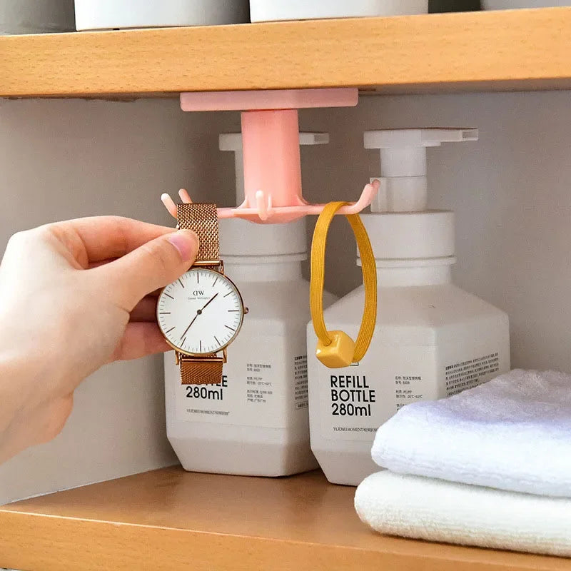 Kitchen Hooks Rotating Storage Rack Without Punching Wall-Mounted Kitchenware Supplies Gods Multifunctional Shelves Oasis Select