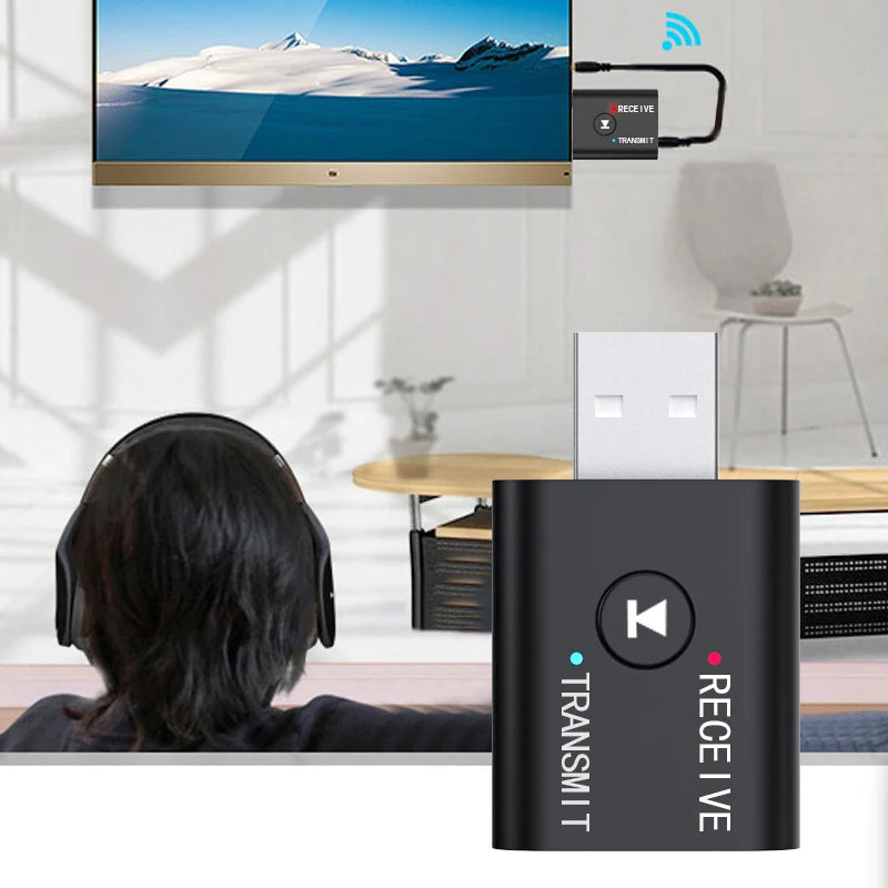 1Pc USB Bluetooth 5.0 Transmitter Receiver Stereo Bluetooth USB 3.5mm For TV PC Headphones Home Stereo Car Bluetooth Receiver Oasis Select