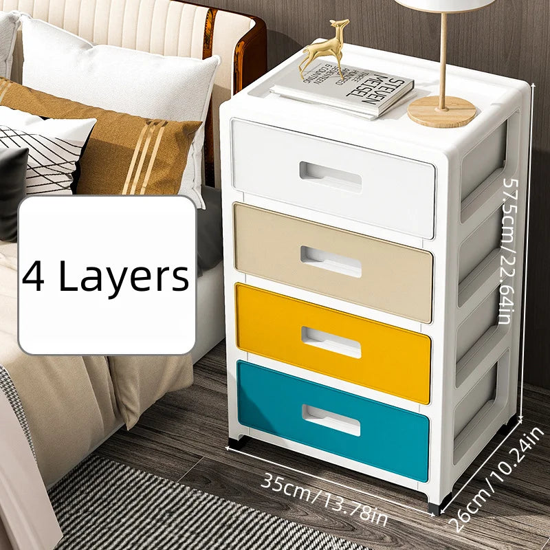 COIZYZZL 3-6 Tier Storage Cabinet,Large Capacity & Space-Saving Heavy-Duty Organizer,Colorful Hues for Living Room/Bedroom/Study Oasis Select 4 Layers