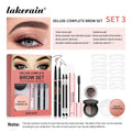 Double Ended Eyebrow Set With Brow Pencil,Brow Powder,Gel,Pomade Natural Color Shape Long Lasting Precise Outline Eye Brow Makeu Oasis Select set 3