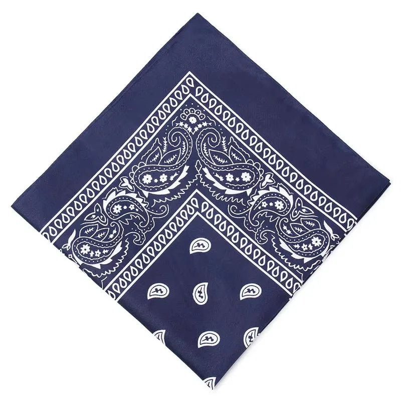 1/4/6Pcs Fashion Hip HopBlend Bandana Square Scarf Black Red Paisley Headband Printed For Women/Men/Boys/Girls Oasis Select Navy Blue 55X55 cm