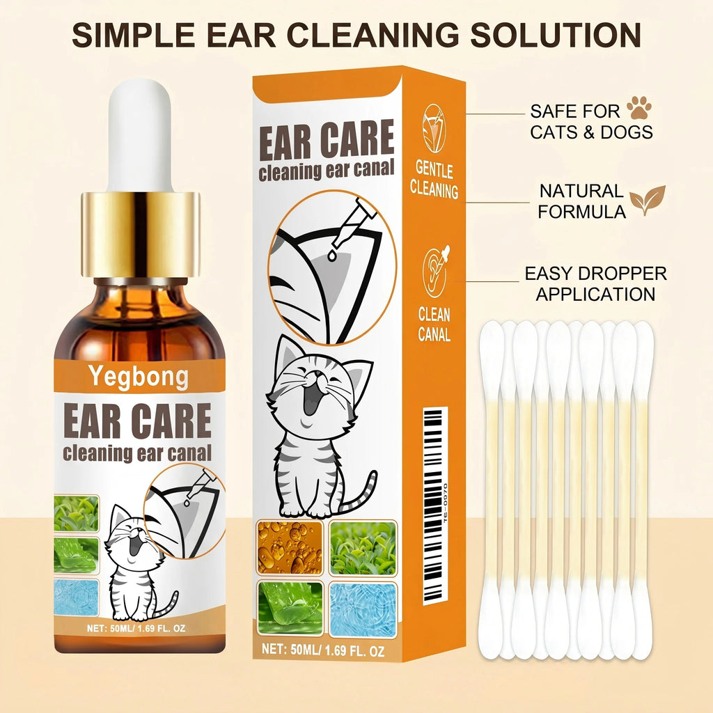 Ear Cleaner Drops Set Wax & Odor Remover Relieve Itching Clean Dirt Reduces Wax Buildup Ear Canal Cleaning Solution for Dogs Cat Oasis Select Default Title