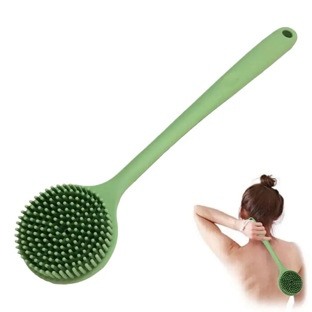 Long-Handle Silicone Bath Brush – Double-Sided Body Scrubber