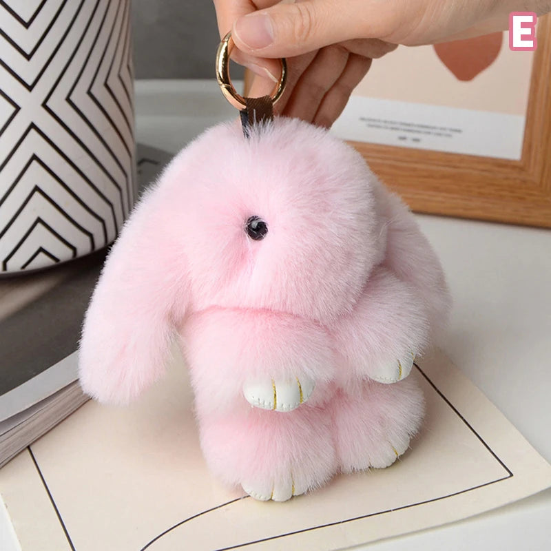 15cm Gifts Rabbit Fur Keychain Women Bag Car Key chain Pendant Decoration Jewelry Bags Hangings Accessories Oasis Select MR-06