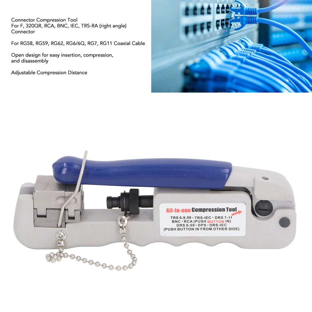 Multifunctional Coax Crimper Compression Tool for F BNC Connector RG58 RG59 RG62 Coaxial Cable Multifunctional Coax Crimper Oasis Select