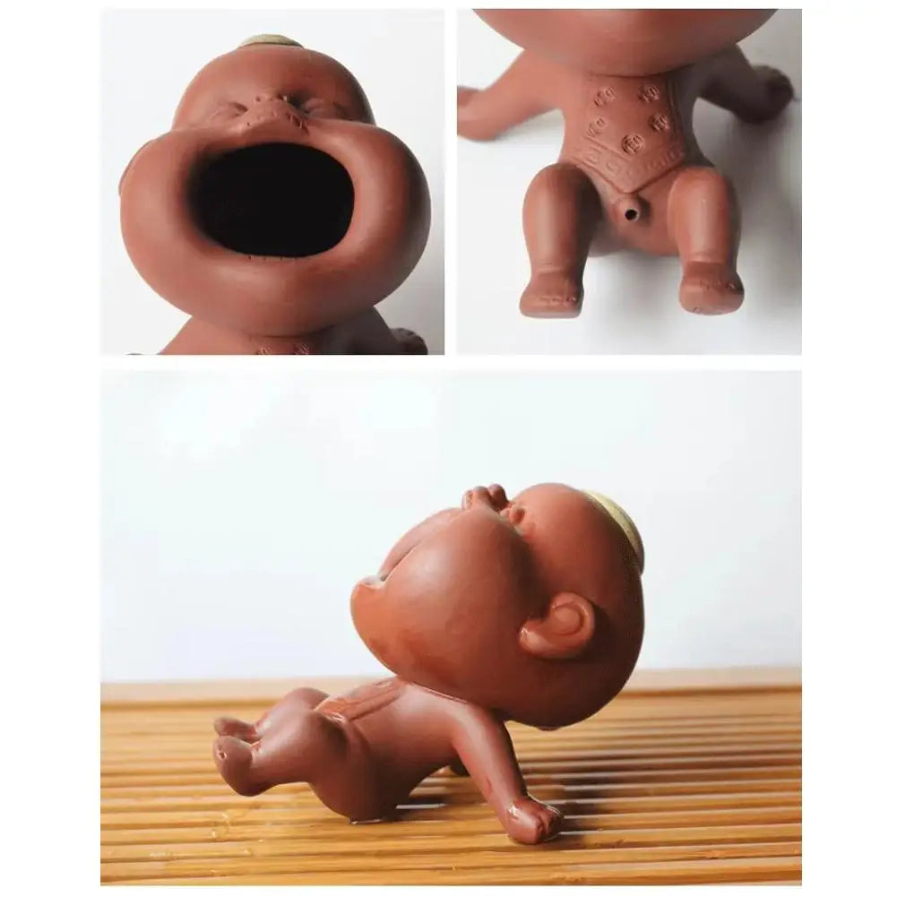 Purple Clay Urinating Boy Tea Pet – Kung Fu Tea Decor Gift Tea Pet Figurine Oasis Select