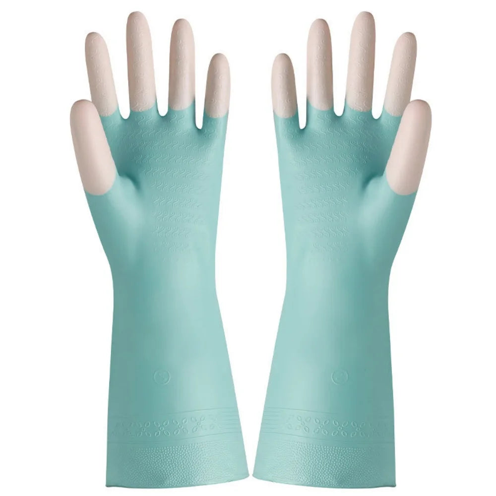 Household Dishwashing Gloves Women Washing Clothes Waterproof Wear Resistant Rubber Gloves Kitchen Cleaning Tools Tools Oasis Select Blue