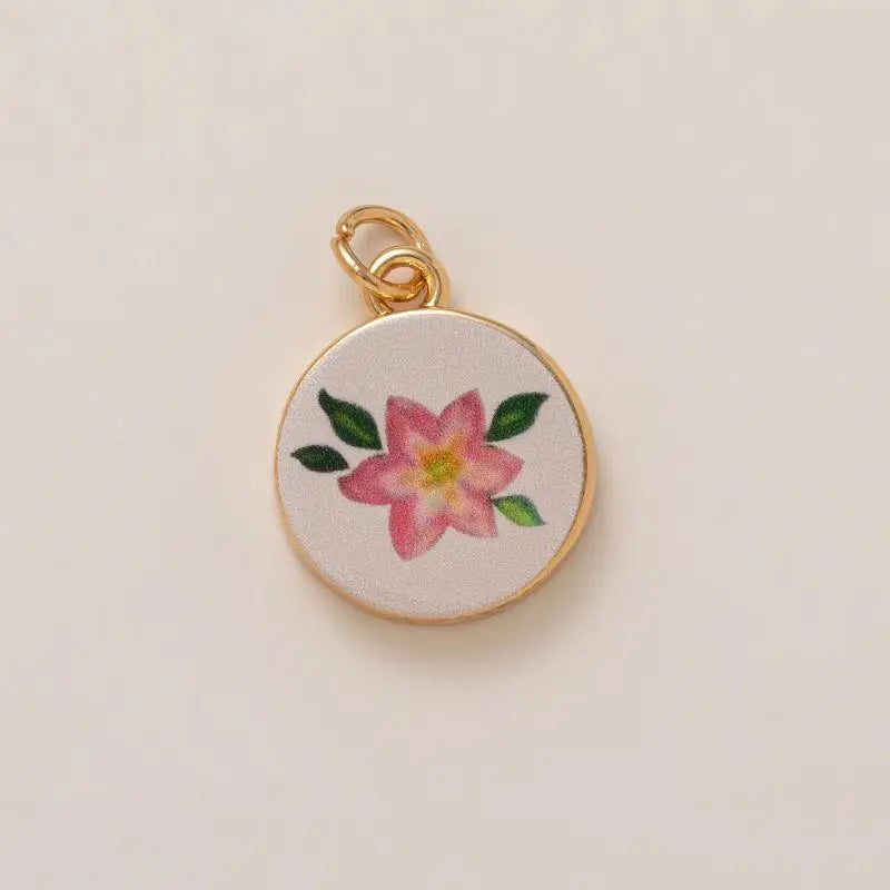 Simple And Versatile Color Blocking Butterfly Love Flower Diy Pendant Accessories Gold-Plated Color Preservation Oasis Select A15