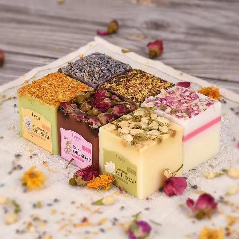 Dried rose flower handmade soap essential oil cleansing soap, moisturizing deep cleansing, face soap, facial soap, shower soap Oasis Select