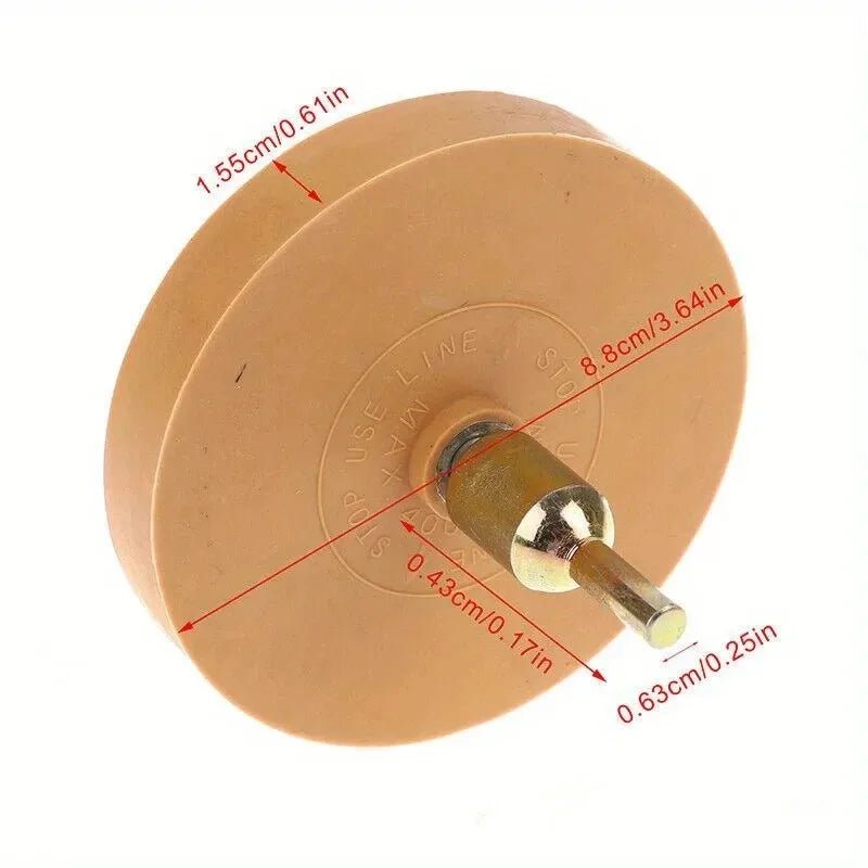 Rotary Rubber Eraser Wheel With Shaft Rod Paint Decal Remover Disc For Car Surface Sticker Glue Cleaning Drill Matching Tool Oasis Select