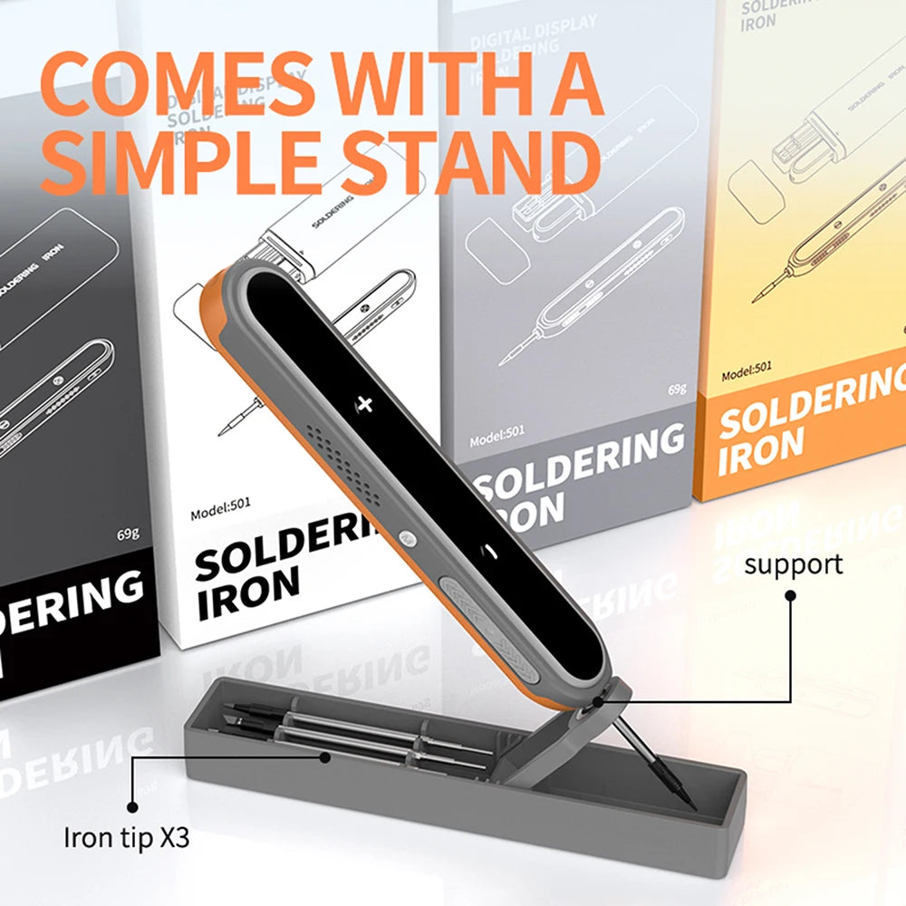 8-15W Type-C Digital Electric Soldering Iron Kit Intelligent Adjustable Temperature Fast Heating Mini Solder Irons Repair Tool Oasis Select