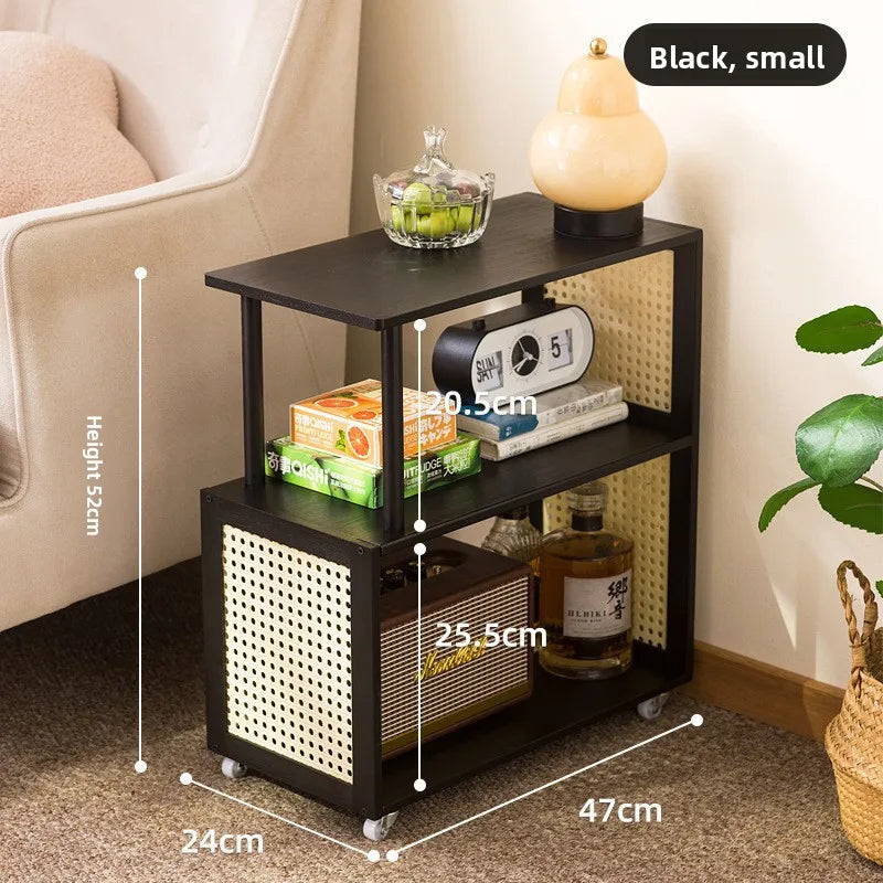Small table simple rental house small coffee table living room sofa side few household small square table bedroom bedside rack Oasis Select Black 45 long