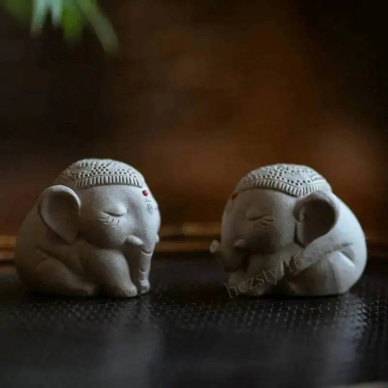 Zisha Tea Pet Tai Ping Object Elephant Small Ornament Handmade Tea Set Tea Player Home Decoration Accessories Oasis Select