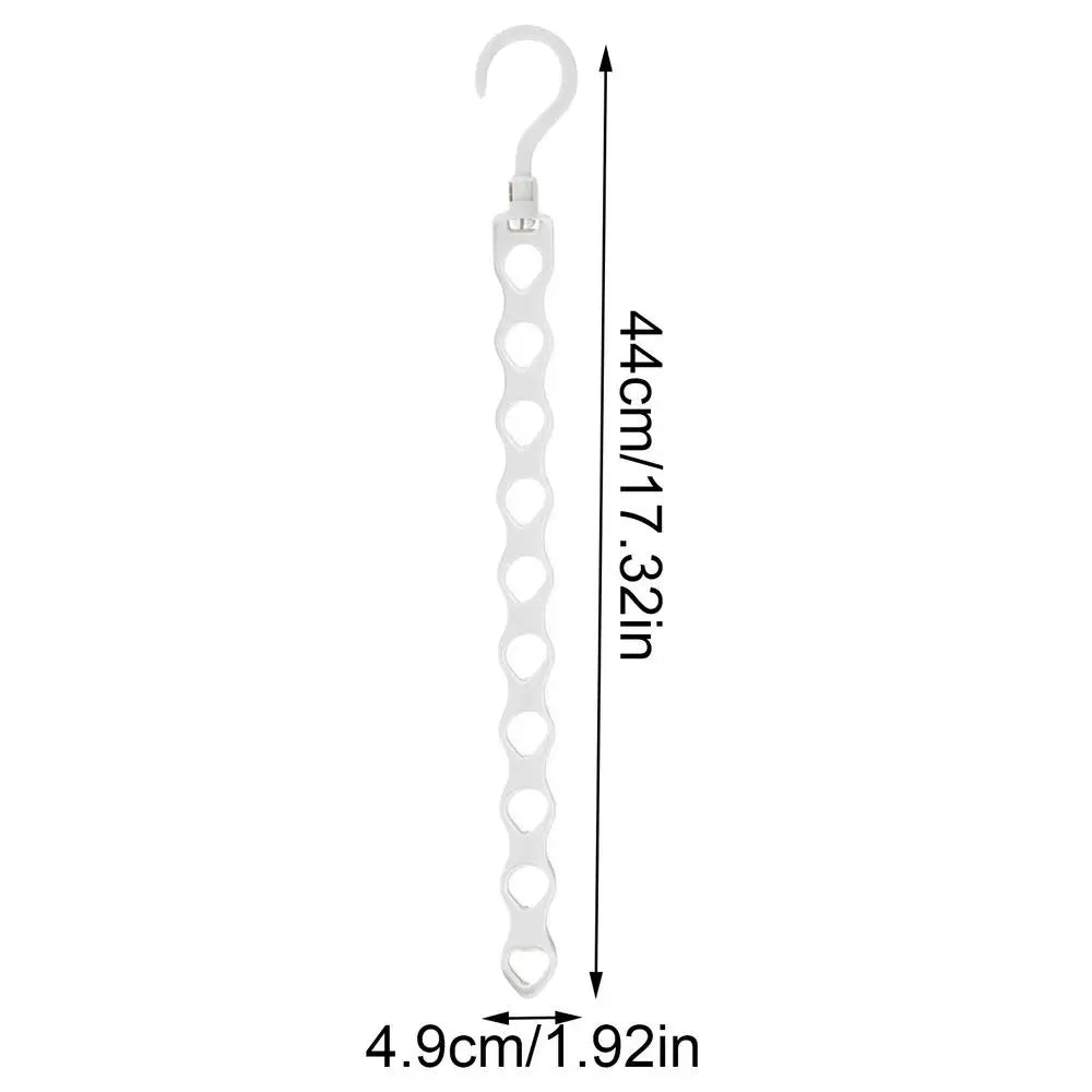 10-hole Space Saving Hanger Clothes Storage Rack Plastic Hanger Multi-function Folding Hanger Wardrobe Drying Clothes Oasis Select White