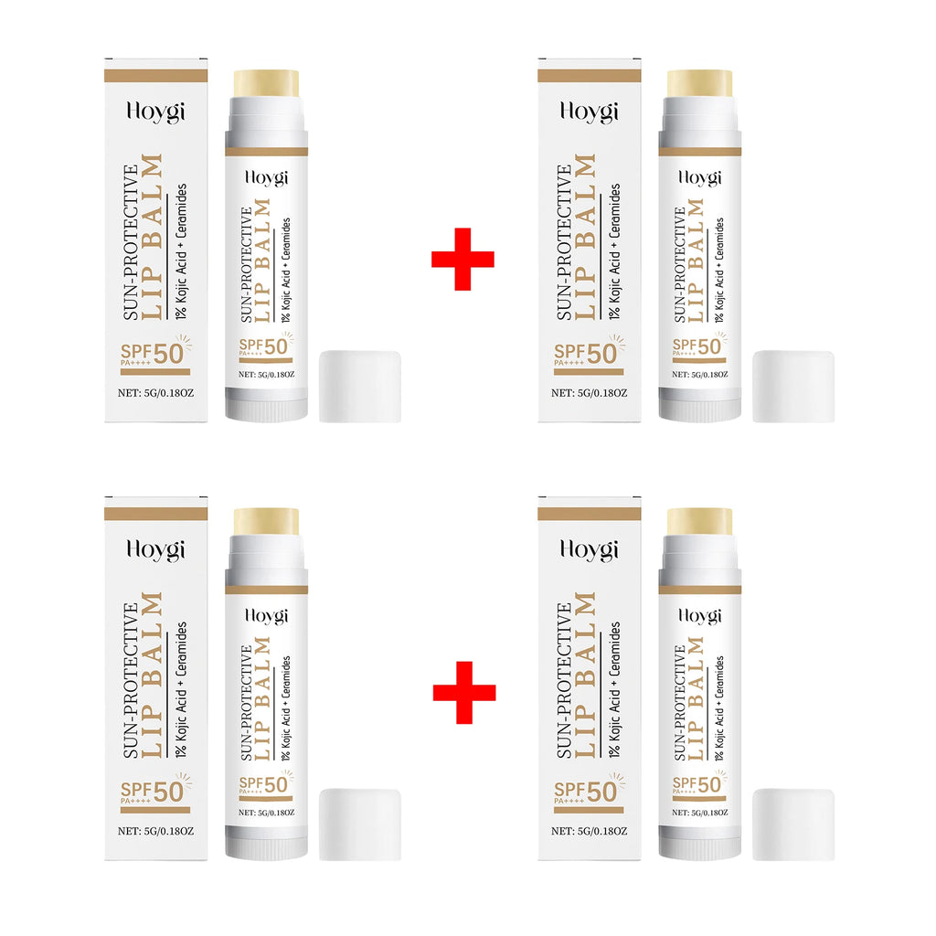 Spf50 Pa++++ Lip Balm 5g with 1% Kojic Acid & Ceramides, UV Protection Brightening Moisturizing Lip Stick for Dry Chapped Lips Oasis Select 4pcs