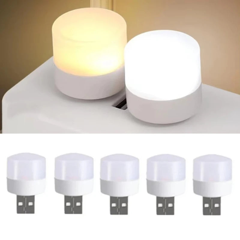 3/6/9/12pcs Reading Light USB Night Light Warm White LED Plug-In Light Bulb Portable Home Environment Light Energy-Saving Oasis Select
