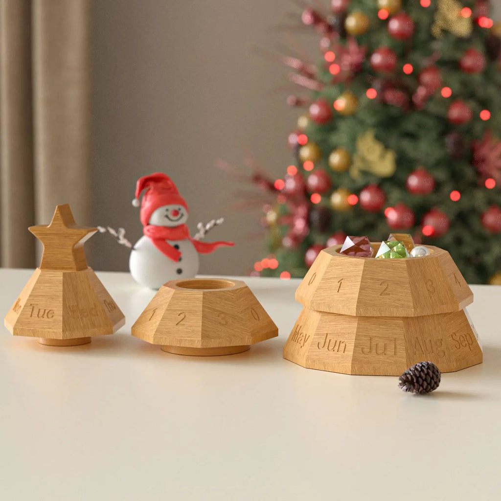 Perpetual Calendar Resin Mold Christmas Tree Storage Box Silicone Mold DIY Aromatherapy Plaster Desk Calendar Ornament Mold Oasis Select