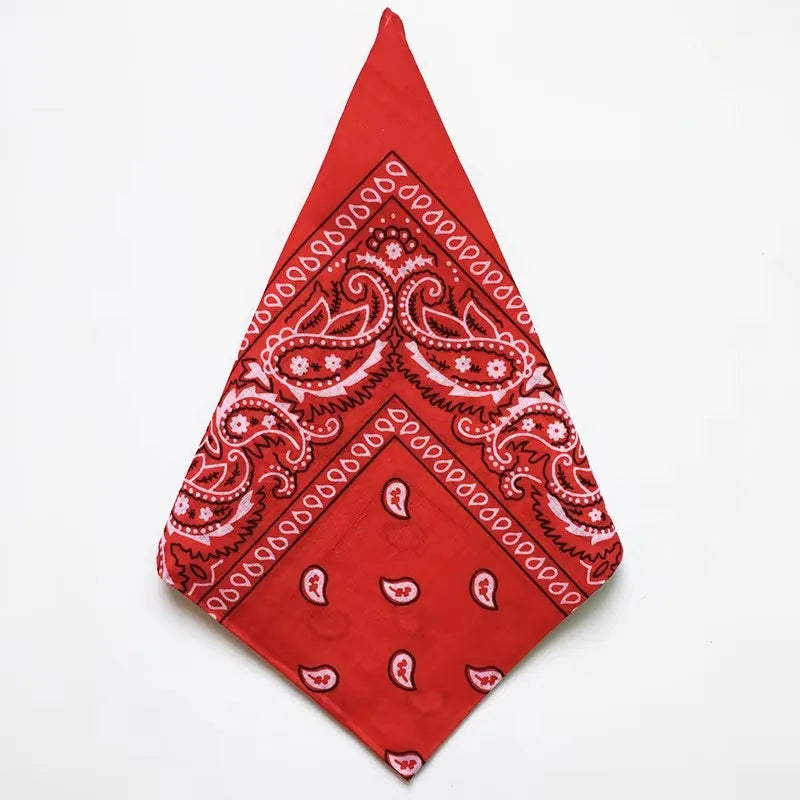 1/4pcs Men Women Bandana Hairband Cowboy Mens Biker Sports Headwear Wrist Hairwrap Single Sided Head Wrap Scarf Paisley Oasis Select 1pcs Red