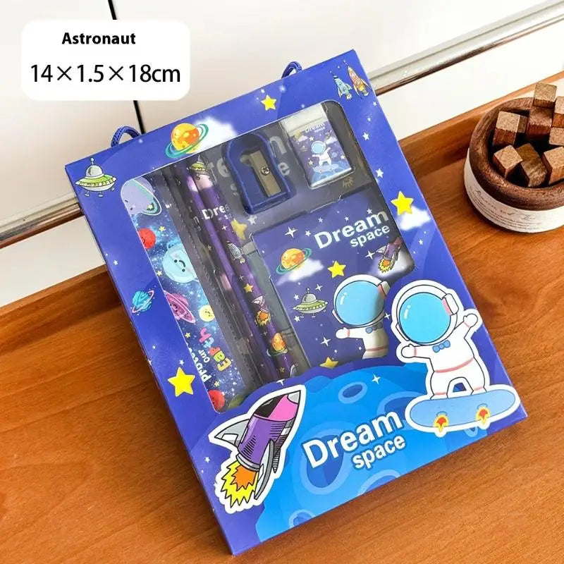 6Pcs/Set Cartoon Capybara Pencil Stationery Set Kawaii Eraser Pencil Sharpener Children Student Stationery Supplies Oasis Select MR-03