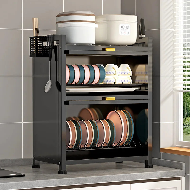 Kitchen cupboard storage box with door, dust-proof bowl rack, countertop, dish storage rack, chopsticks, dishes, drain rack Oasis Select