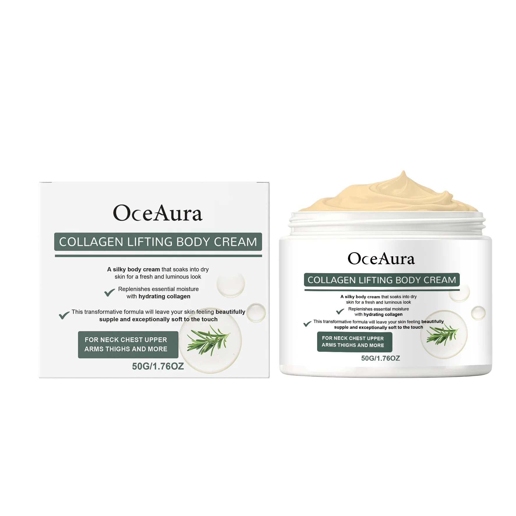 OceAura Collagen Body Oil – Firming, Cellulite & Dry Skin Firming Body Oil Oasis Select 50g boxed