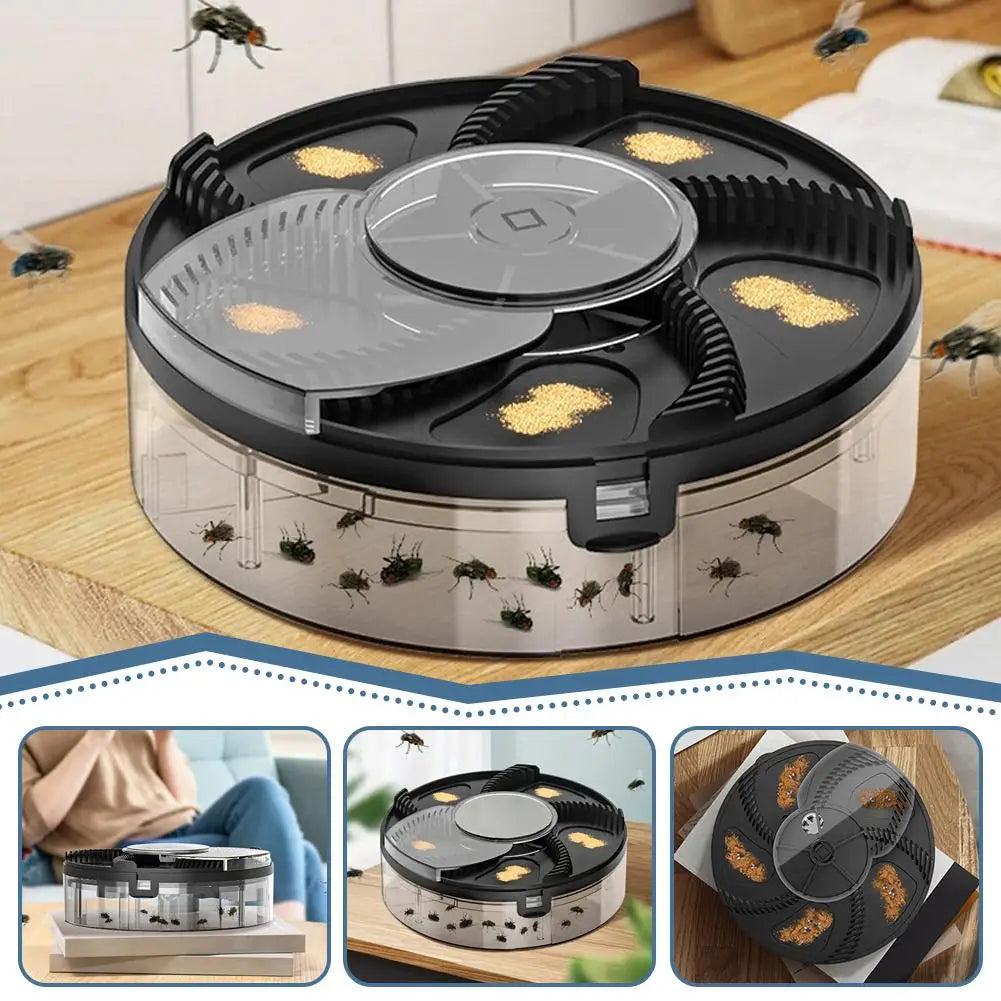 Automatic Fly Trap USB Electric Rotating Fly Trap Safety Indoor Outdoor Flytrap Quiet Removable Home Kitchen Garden Flytrap Oasis Select